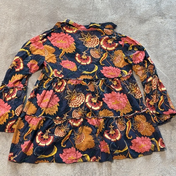 Jaase Bell Hippie Sleeve Pink Blue Floral Boho Hippie Top/Blouse Size Medium - Picture 5 of 10